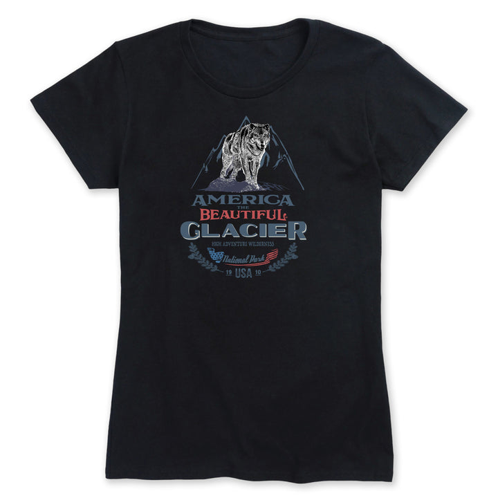 America The Beautiful® Glacier National Park Fearless Wolf Womens Graphic Tee