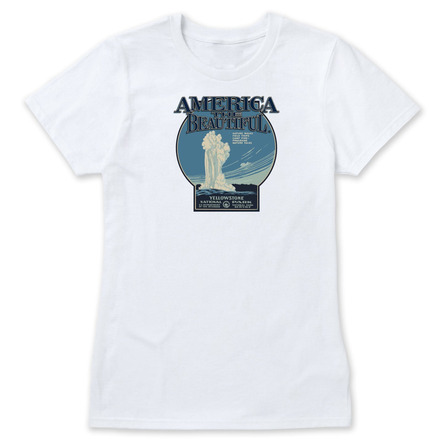 America The Beautiful® Yellowstone National Park Old Faithful WPA Womens Graphic Tee