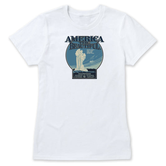 America The Beautiful® Yellowstone National Park Old Faithful WPA Womens Graphic Tee