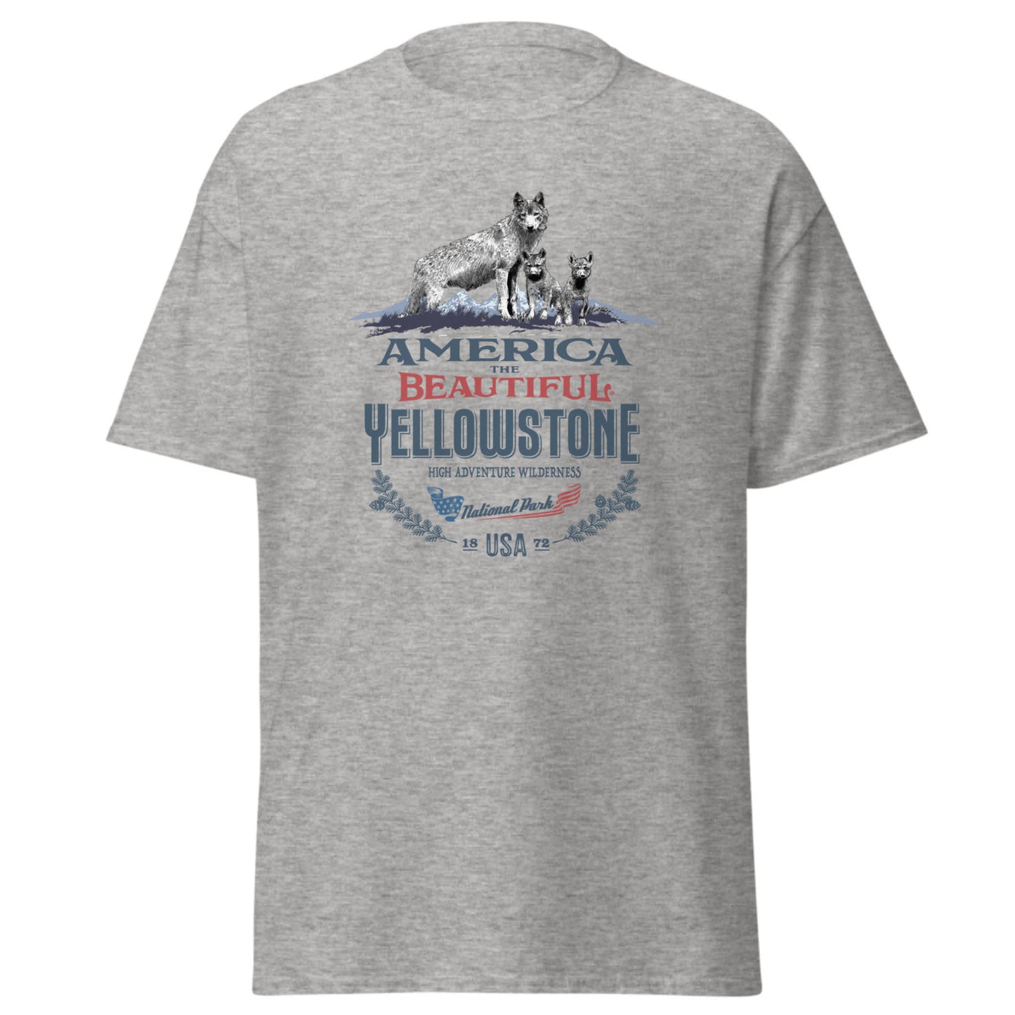 America The Beautiful® Yellowstone Park Vigilant She Wolf And Pups Womens Graphic Tee