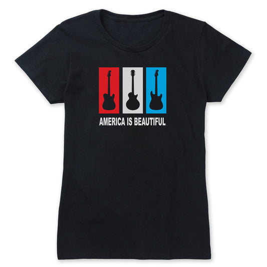Three Set Guitar Womens Tee by America Is Beautiful®