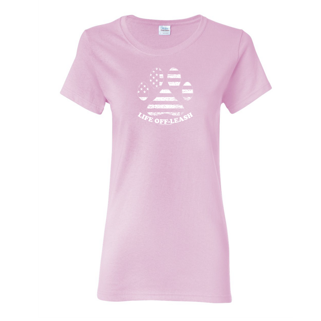 Life Off-Leash Dog Paw Print Message Tee by America The Beautiful®