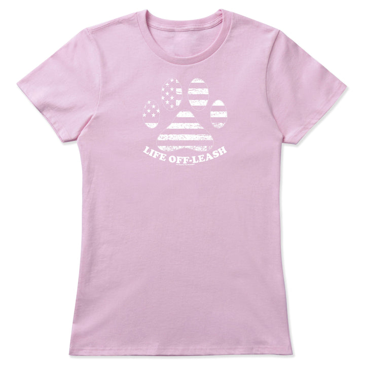 Life Off-Leash Dog Paw Print Message Tee by America The Beautiful®