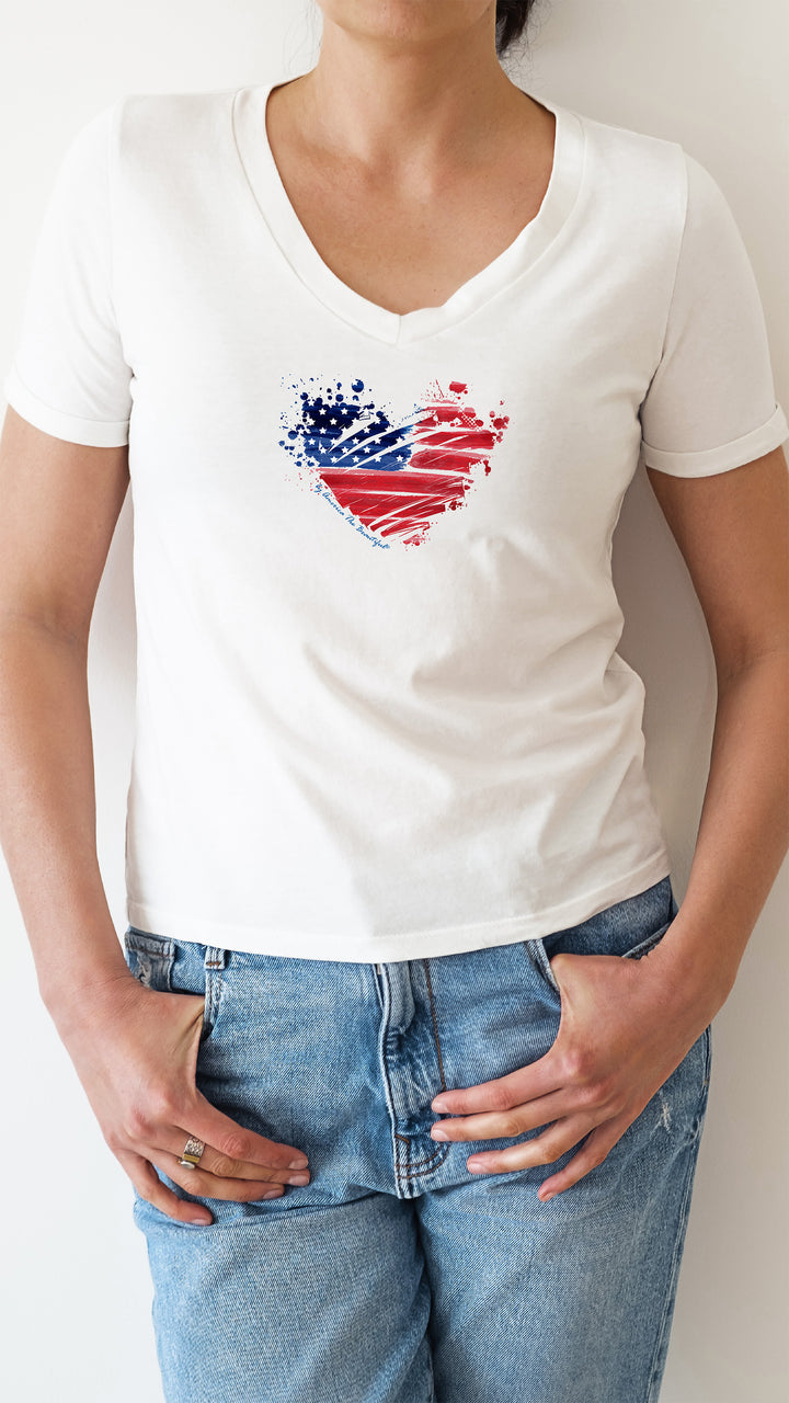 American Flag Heart Graphic Tee 3 from America The Beautiful® - W