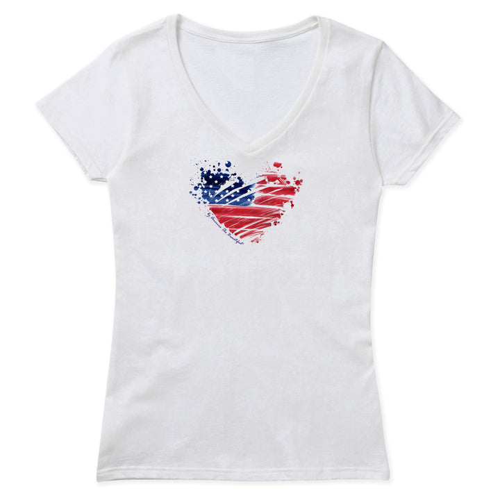 American Flag Heart Graphic Tee 3 from America The Beautiful® - W