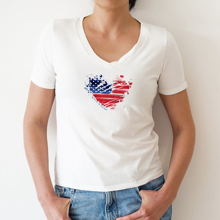 American Flag Heart Graphic Tee 3 from America The Beautiful® - W