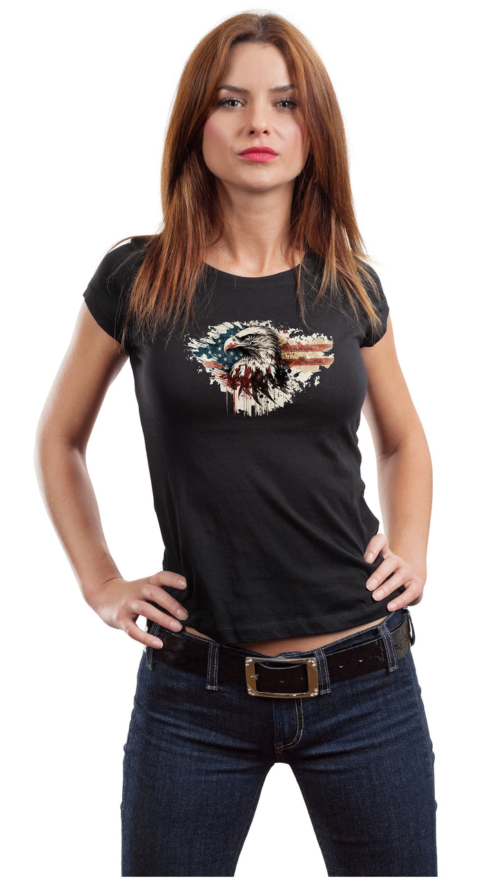 American Flag and Eagle Message Tee 4 from America The Beautiful® - W