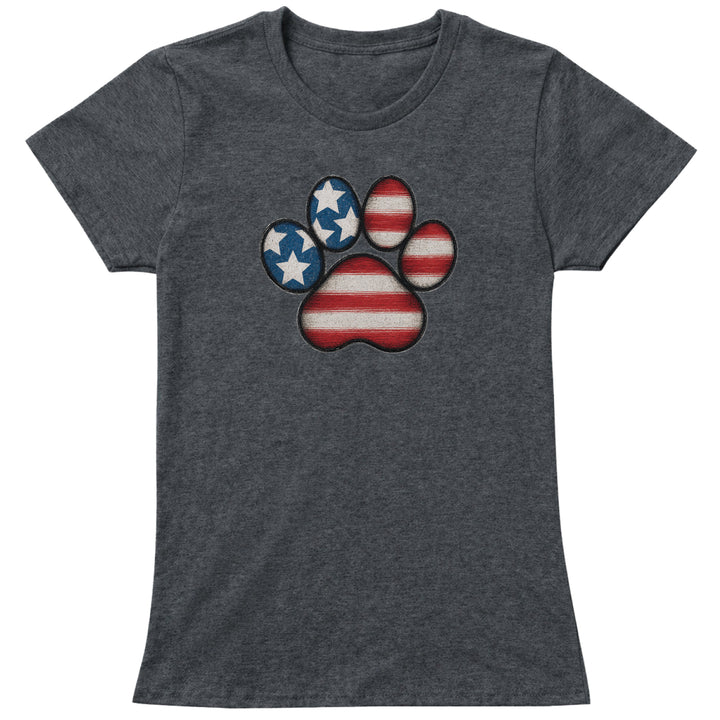 Pawsitively American Dog Paw Flag Shirt -W