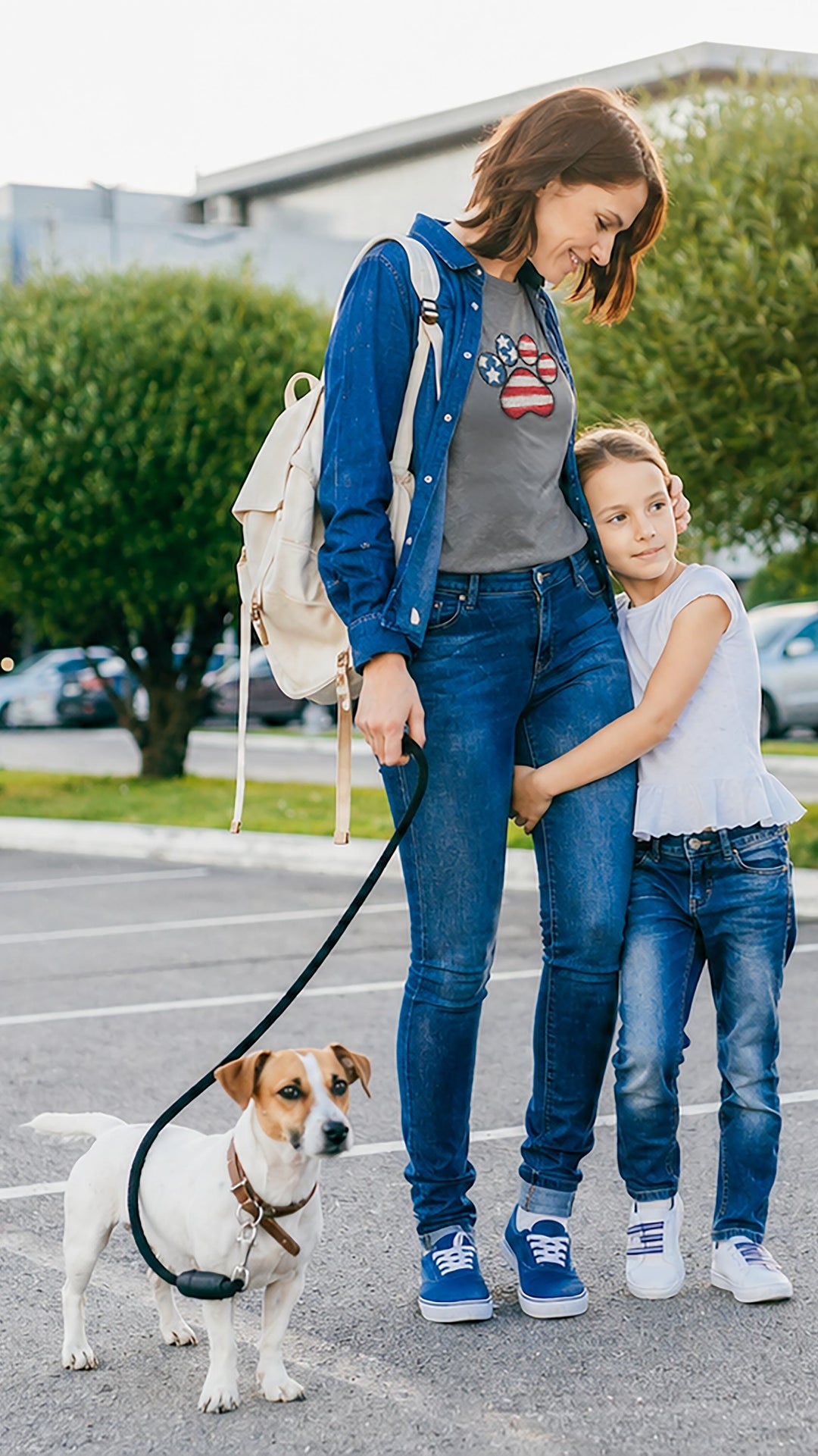 Pawsitively American Dog Paw Flag Shirt -W