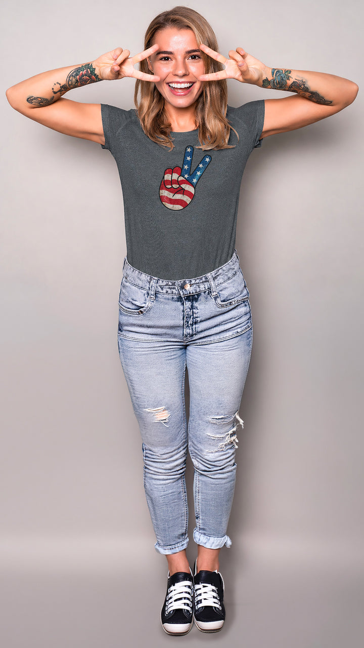 Playfully Patriotic!™ 1941 Victory Sign Womens T-shirt