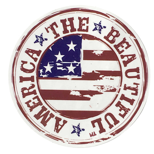 America The Beautiful™ Weathered American Flag 3” Round Sticker Decal