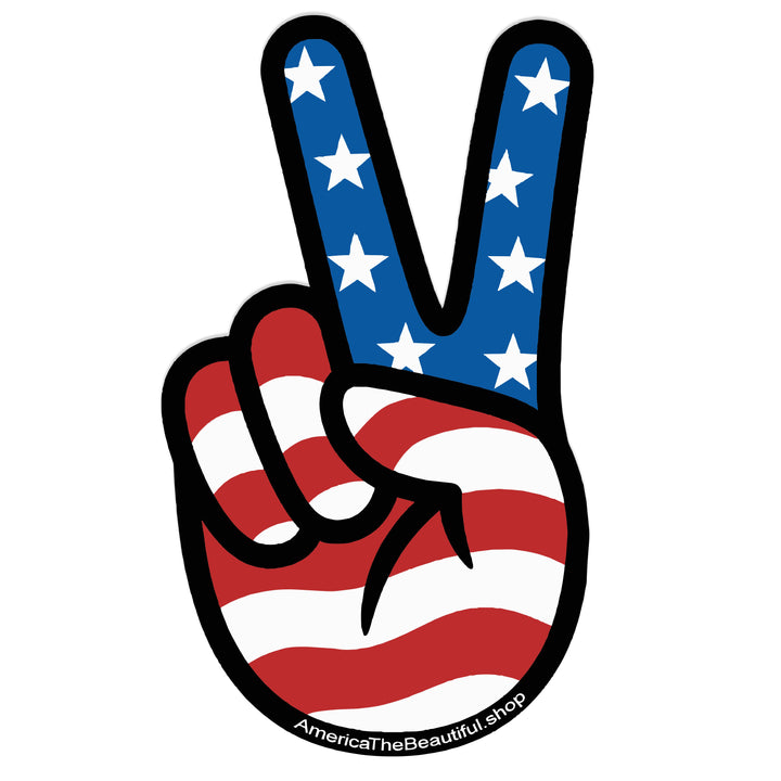 USA Peace Sign Window Sticker by America Is Beautiful®