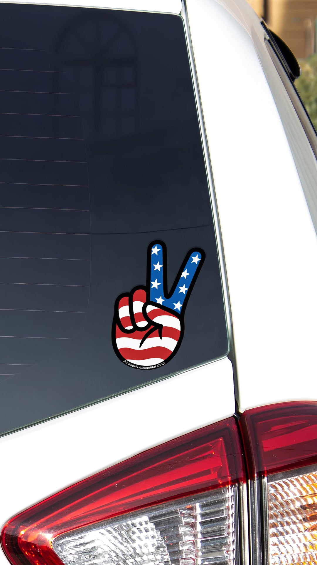 USA Peace Sign Window Sticker by America Is Beautiful®
