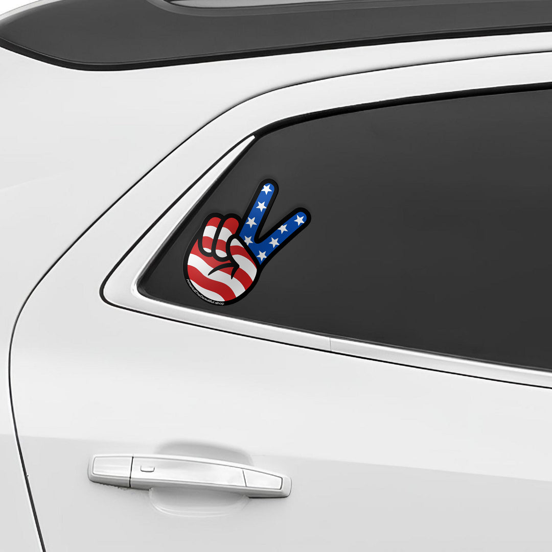 USA Peace Sign Window Sticker by America Is Beautiful®