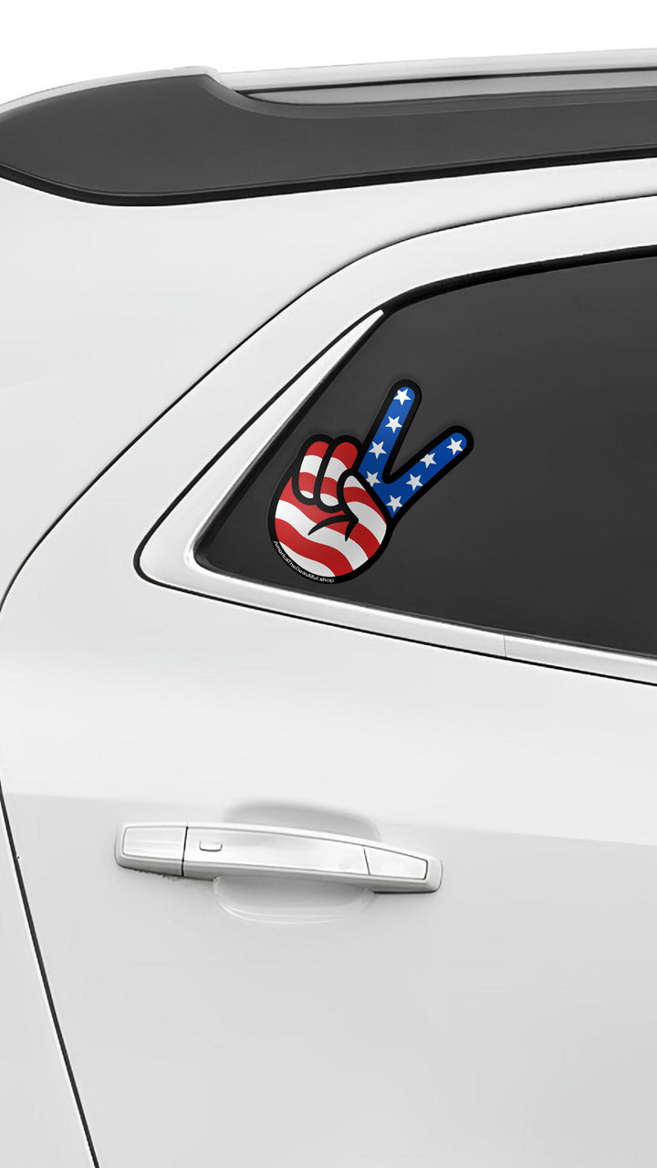 USA Peace Sign Window Sticker by America Is Beautiful®