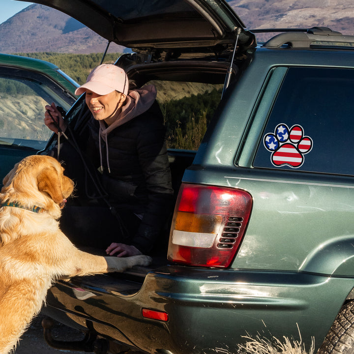Pawsitively American™ Dog Paw Print American Flag Sticker