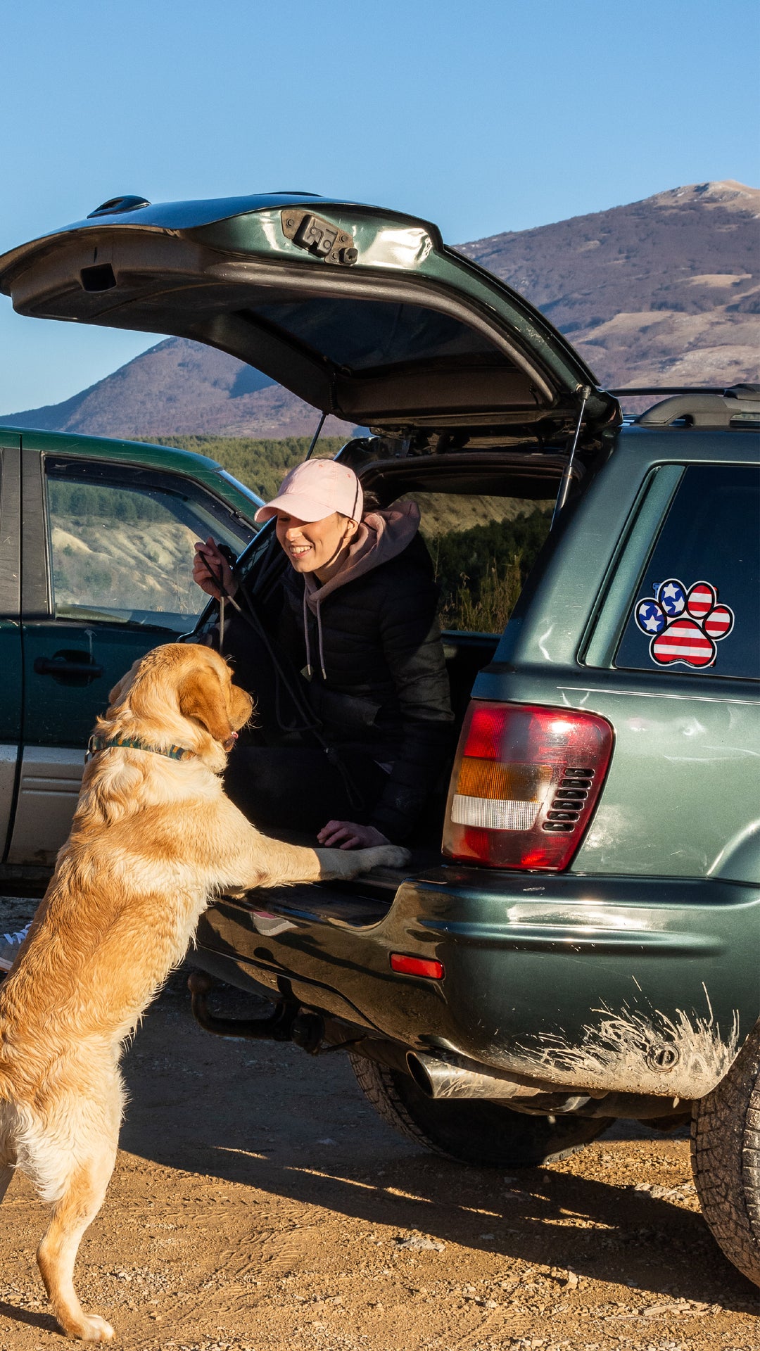 Pawsitively American™ Dog Paw Print American Flag Sticker