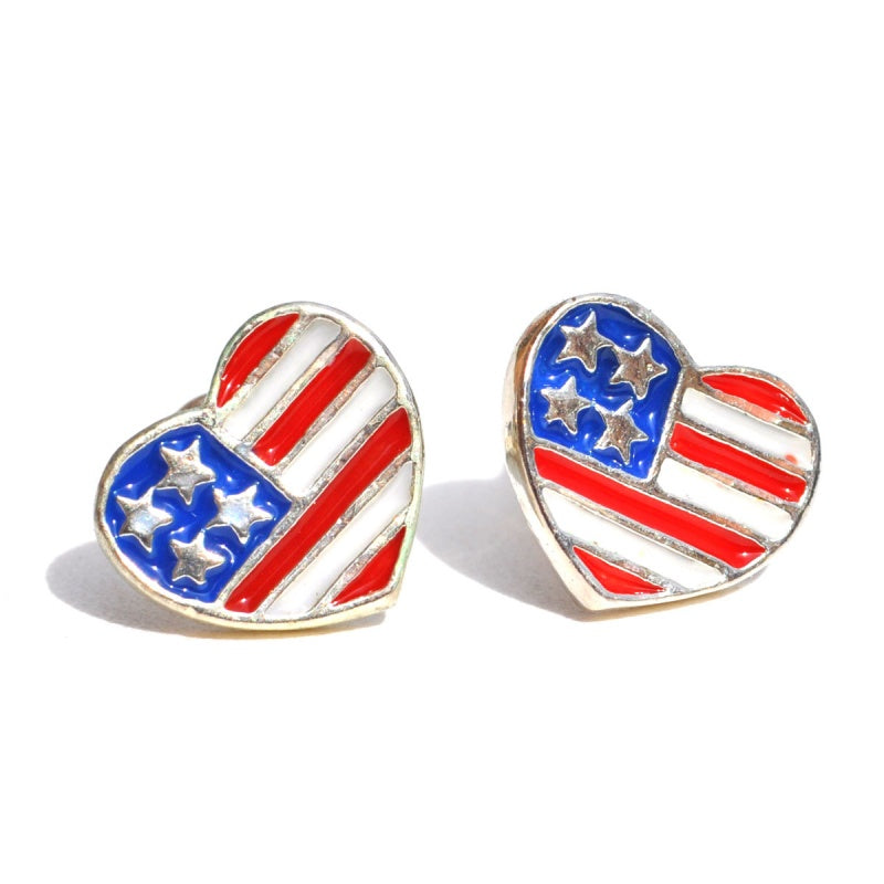 Love American Style™ Heart Shaped Flag Jewelry Earrings