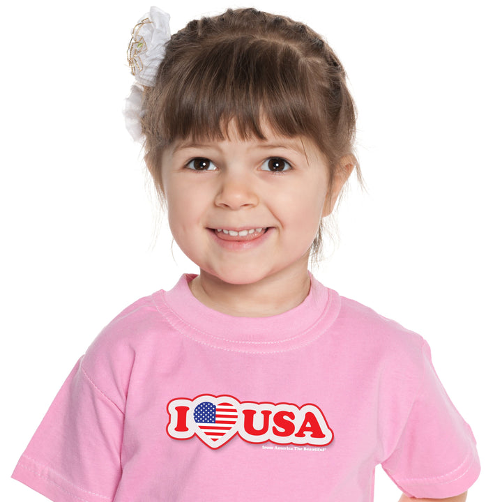 I Heart USA Girl Toddler Graphic Tee from America The Beautiful