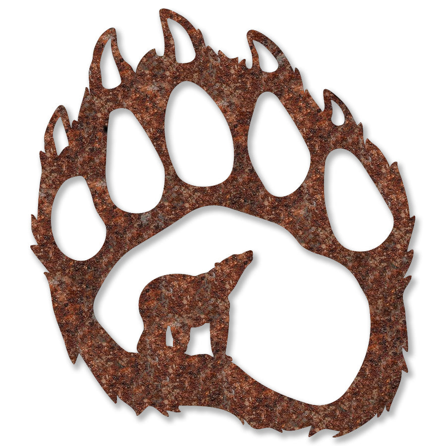 WILD N’ FREE™  Metal Wall Sign – Grizzly Bear Paw