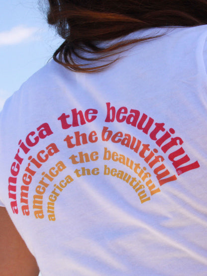 Oh What a Beautiful Morning America The Beautiful® Womens Short Sleeve Graphic Tee