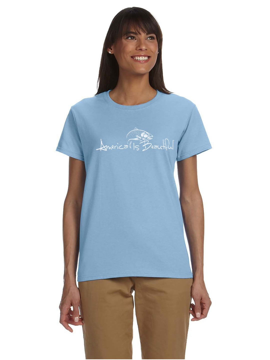 America Is Beautiful® Trout Fishing Mens Graphic Tee