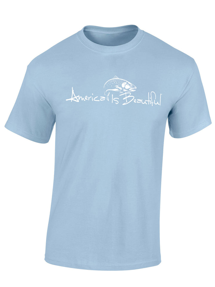 America Is Beautiful® Trout Fishing Mens Graphic Tee