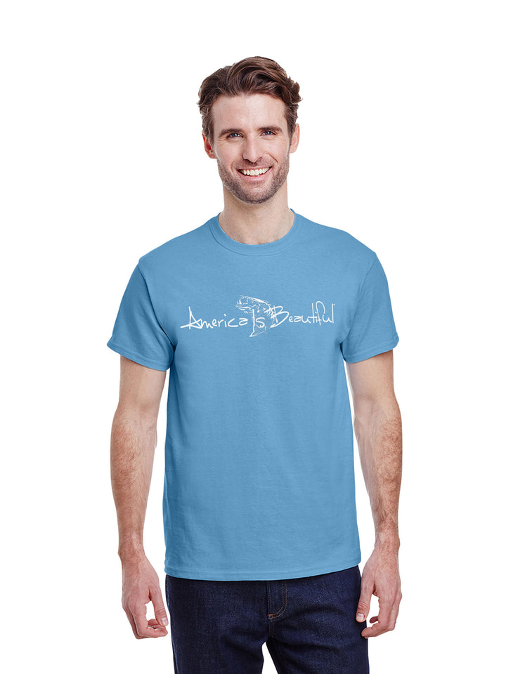 America Is Beautiful® Bass Fishing Mens Graphic Tee