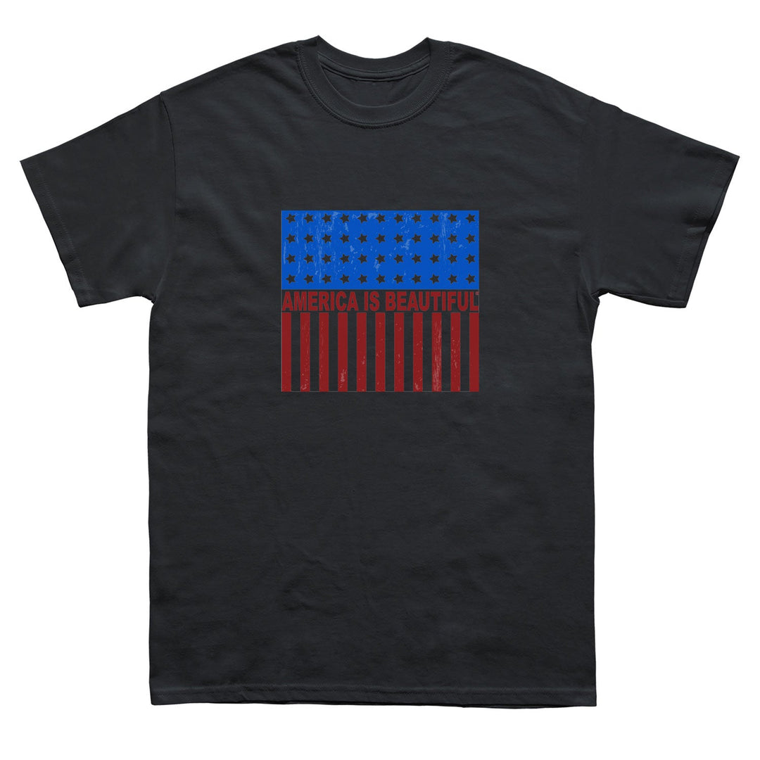 Freedom Icon American Flag Short Sleeve Adult Black Graphic T-Shirt