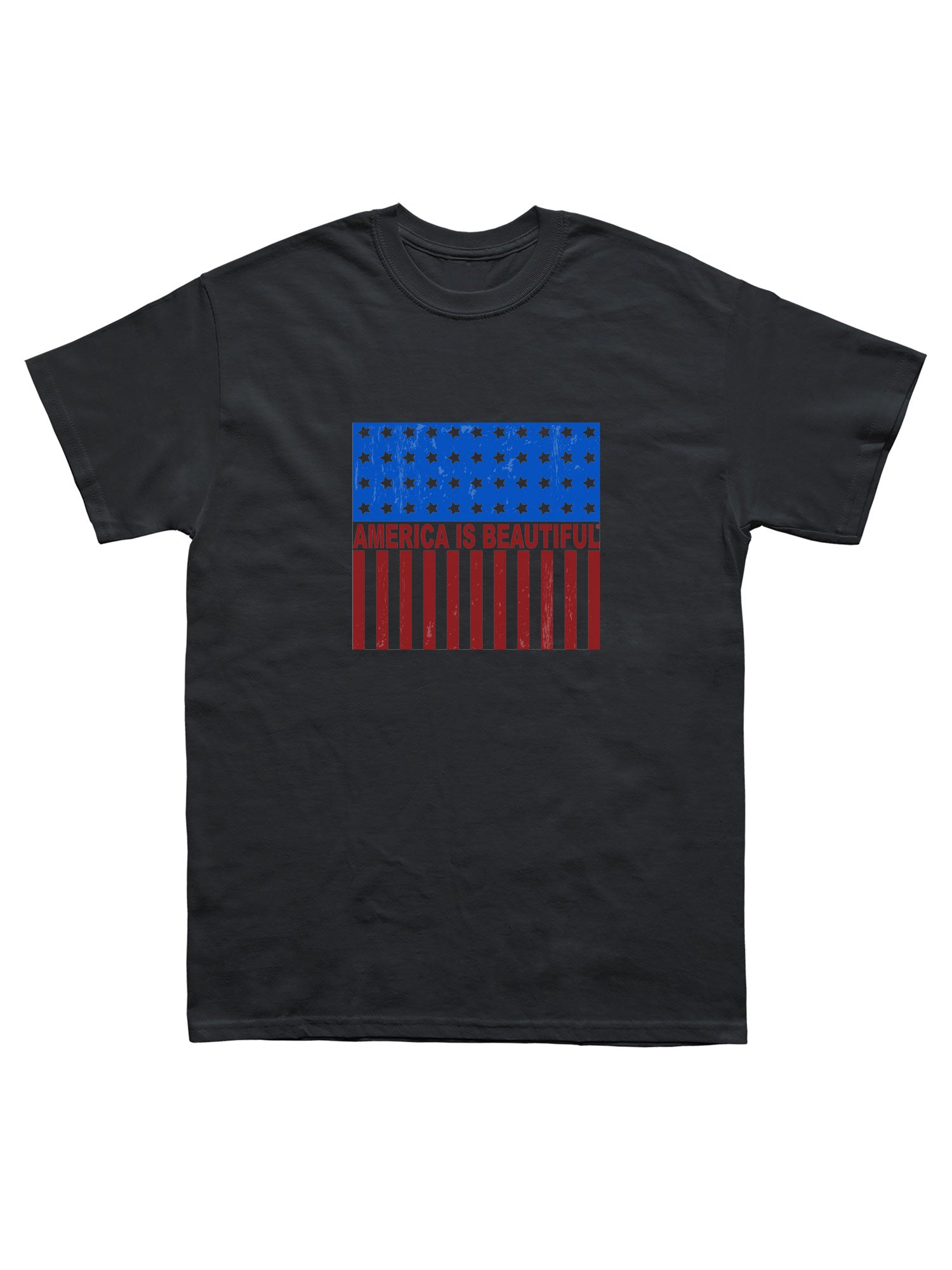 Freedom Icon American Flag Short Sleeve Adult Black Graphic T-Shirt