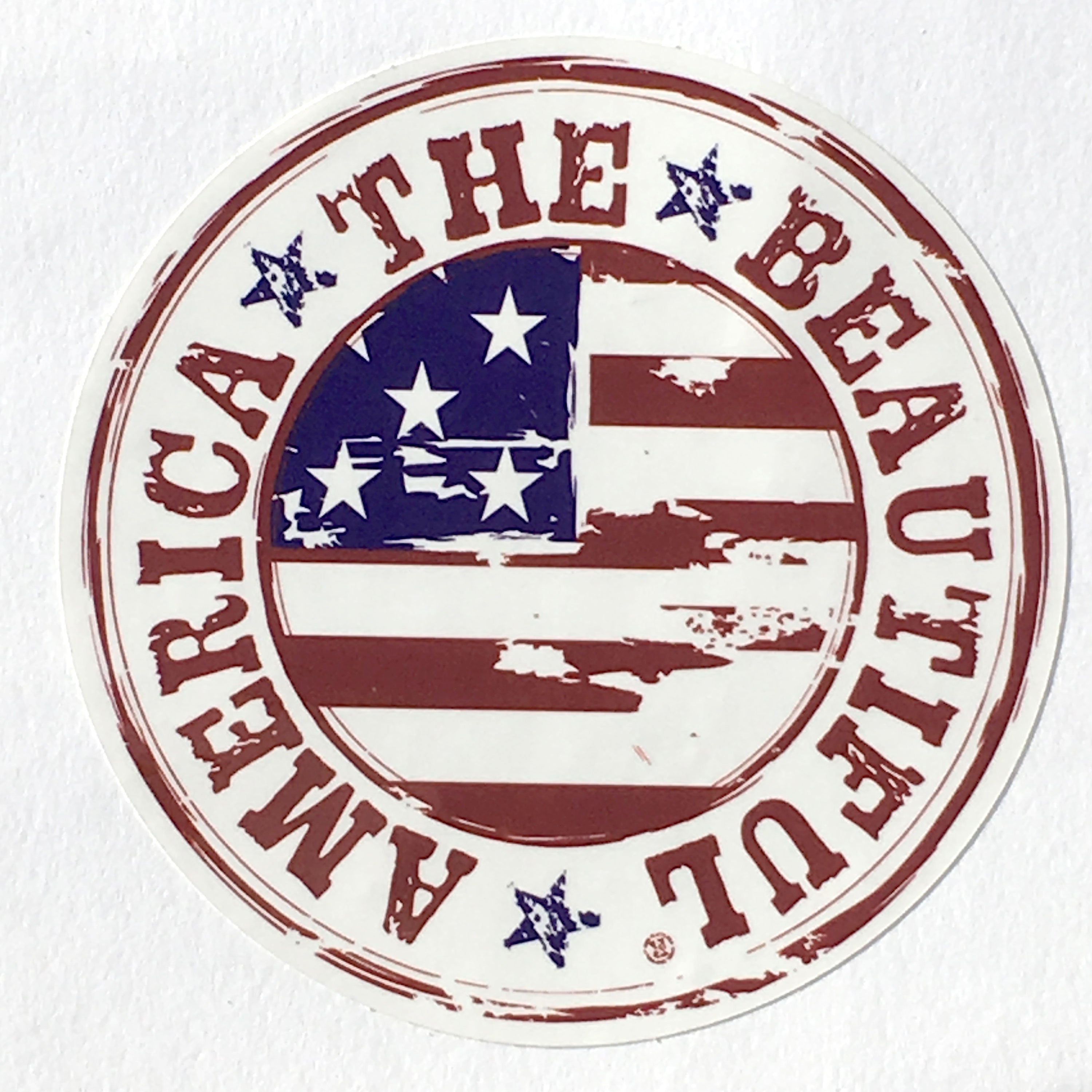 America The Beautiful® Weathered American Flag 3” Round Sticker Decal