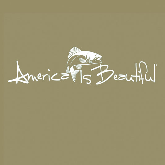 America Is Beautiful® Trout Fish Die Cut White Vinyl Sticker Decal