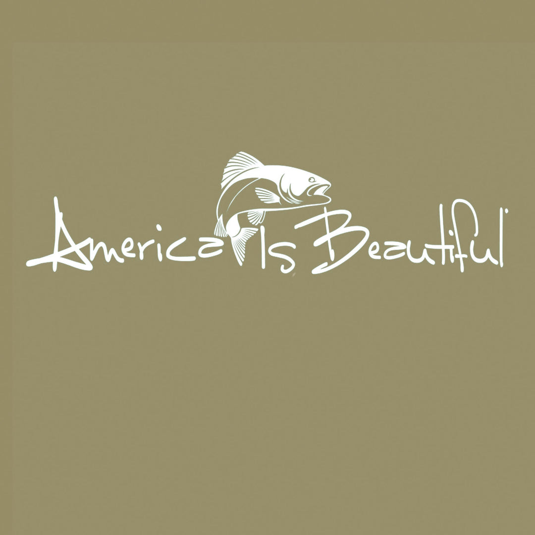 America Is Beautiful™ Trout Fish Die Cut White Vinyl Sticker Decal