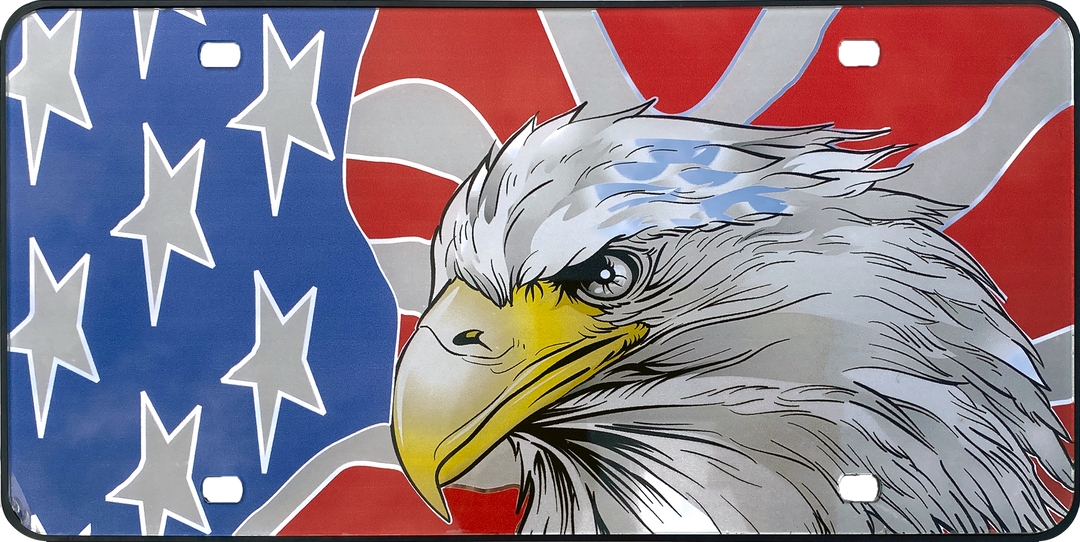 America The Beautiful® Eagle and Flag Plastic License Plate