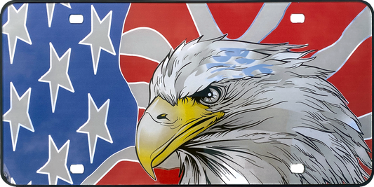 America The Beautiful™  Eagle and Flag Plastic License Plate