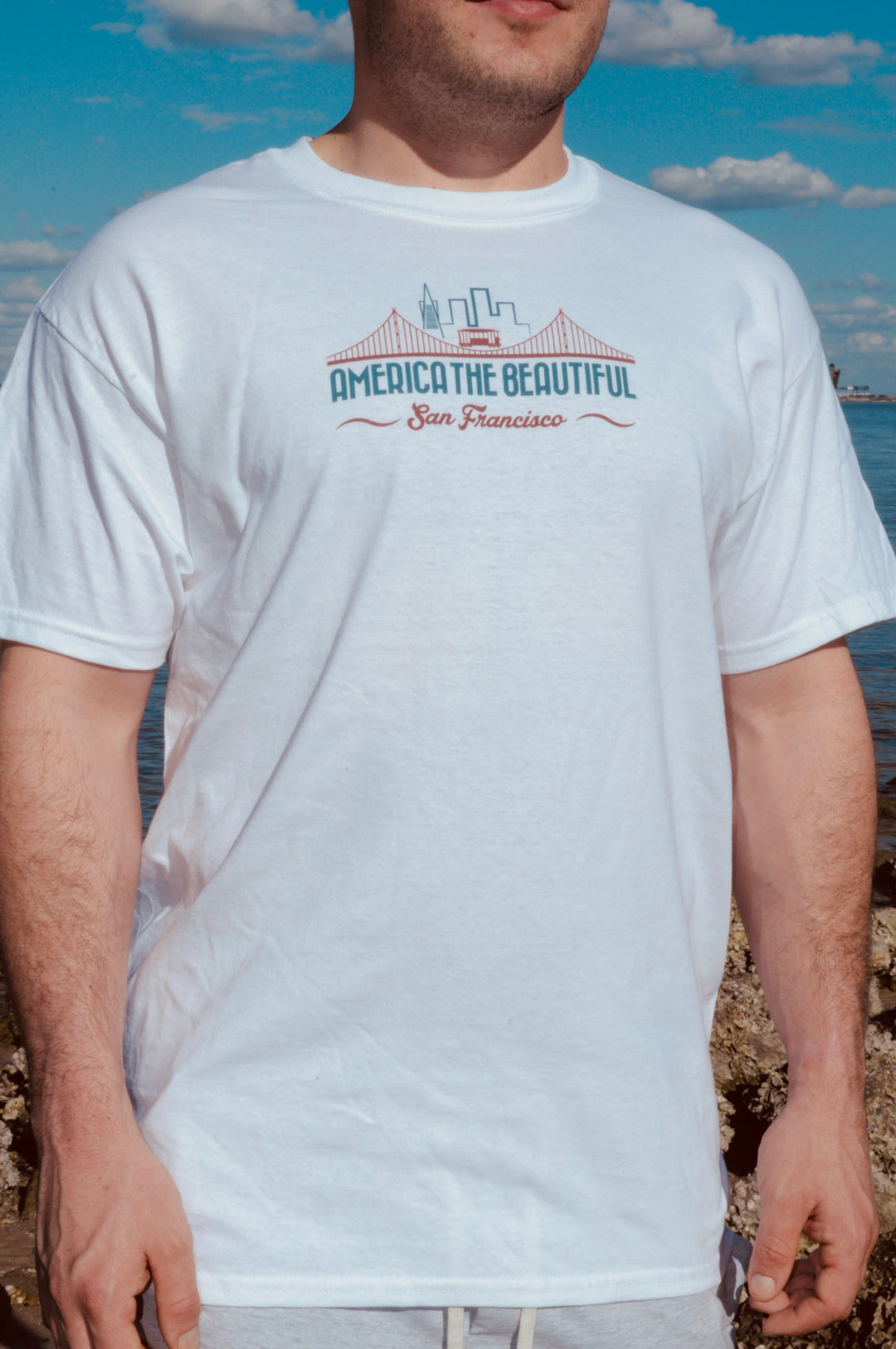 San Francisco Bay Bridge Mens T-Shirt by America The Beautiful®