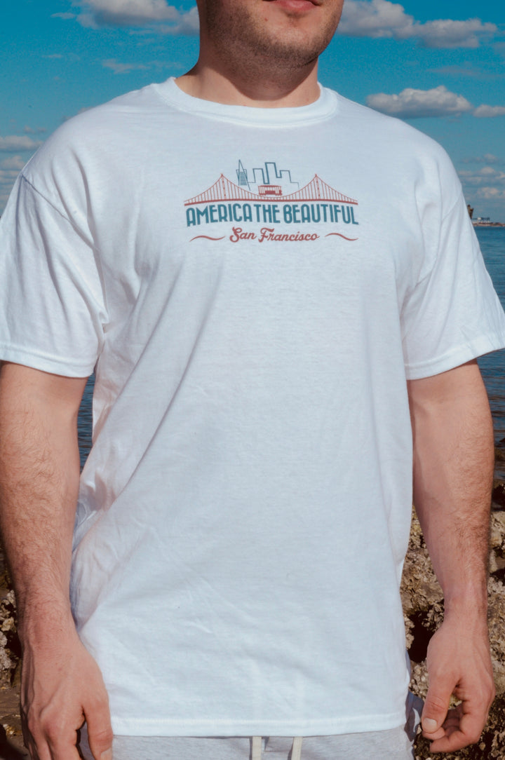 San Francisco Bay Bridge Mens T-Shirt by America The Beautiful®