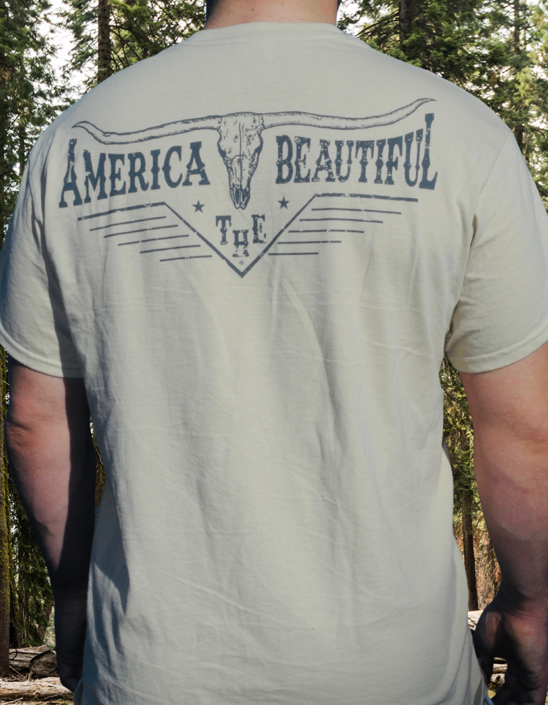 Longhorn Skull Short Sleeve Mens T-Shirt