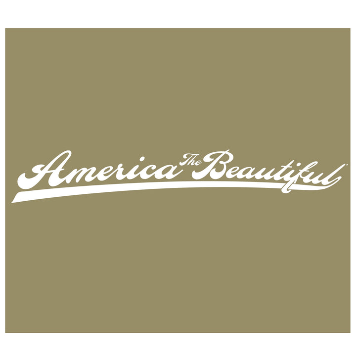 America Is Beautiful™ Sports Script Swoosh Die Cut White Vinyl Sticker Decal