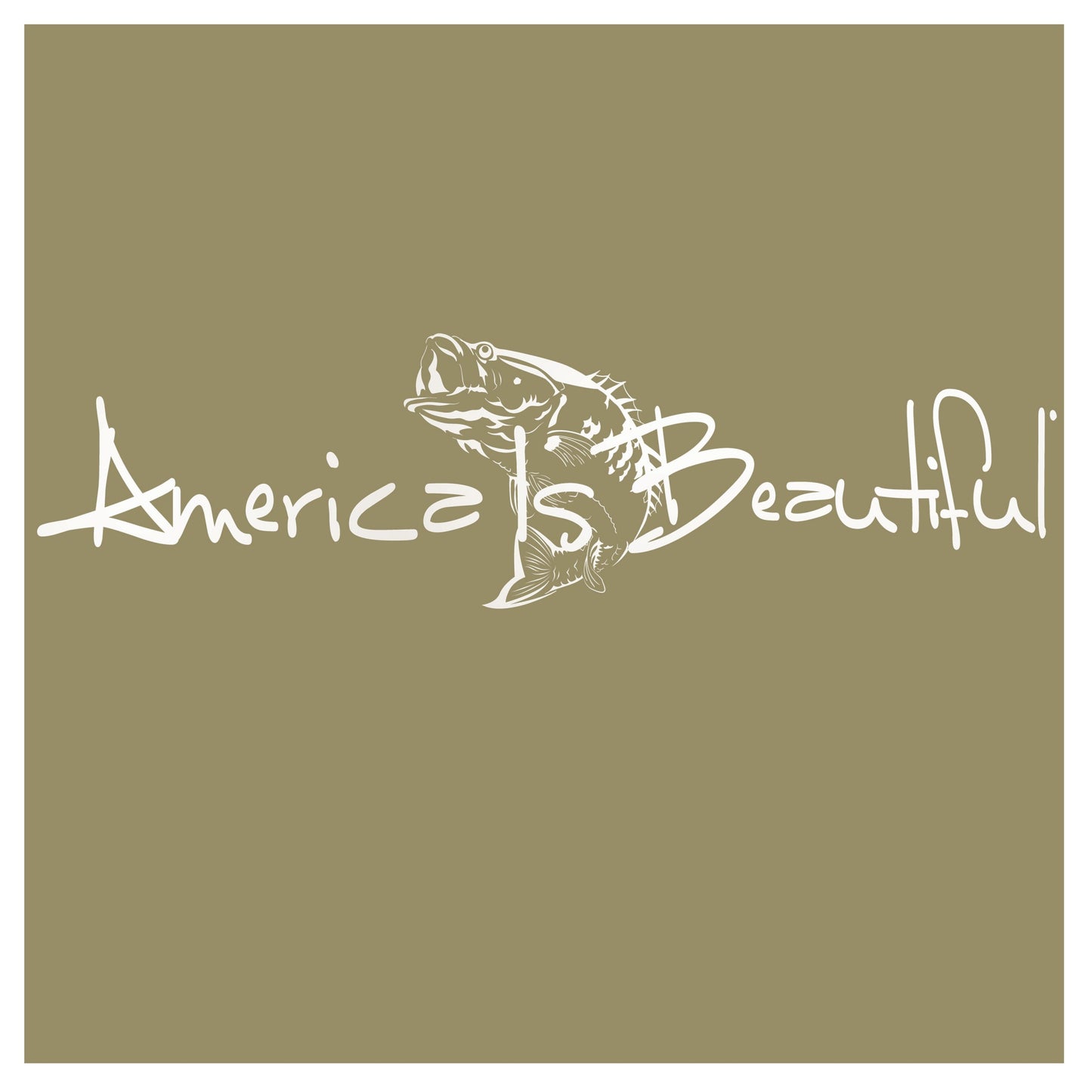 America Is Beautiful® Bass Fish Die Cut White Vinyl Sticker Decal