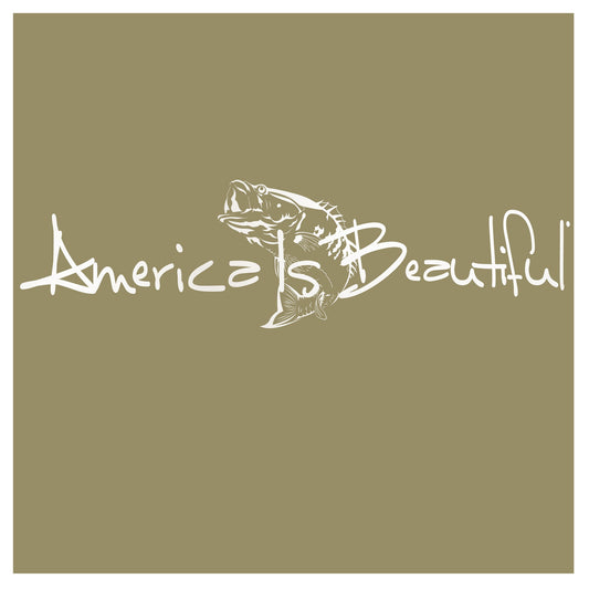 America Is Beautiful® Bass Fish Die Cut White Vinyl Sticker Decal