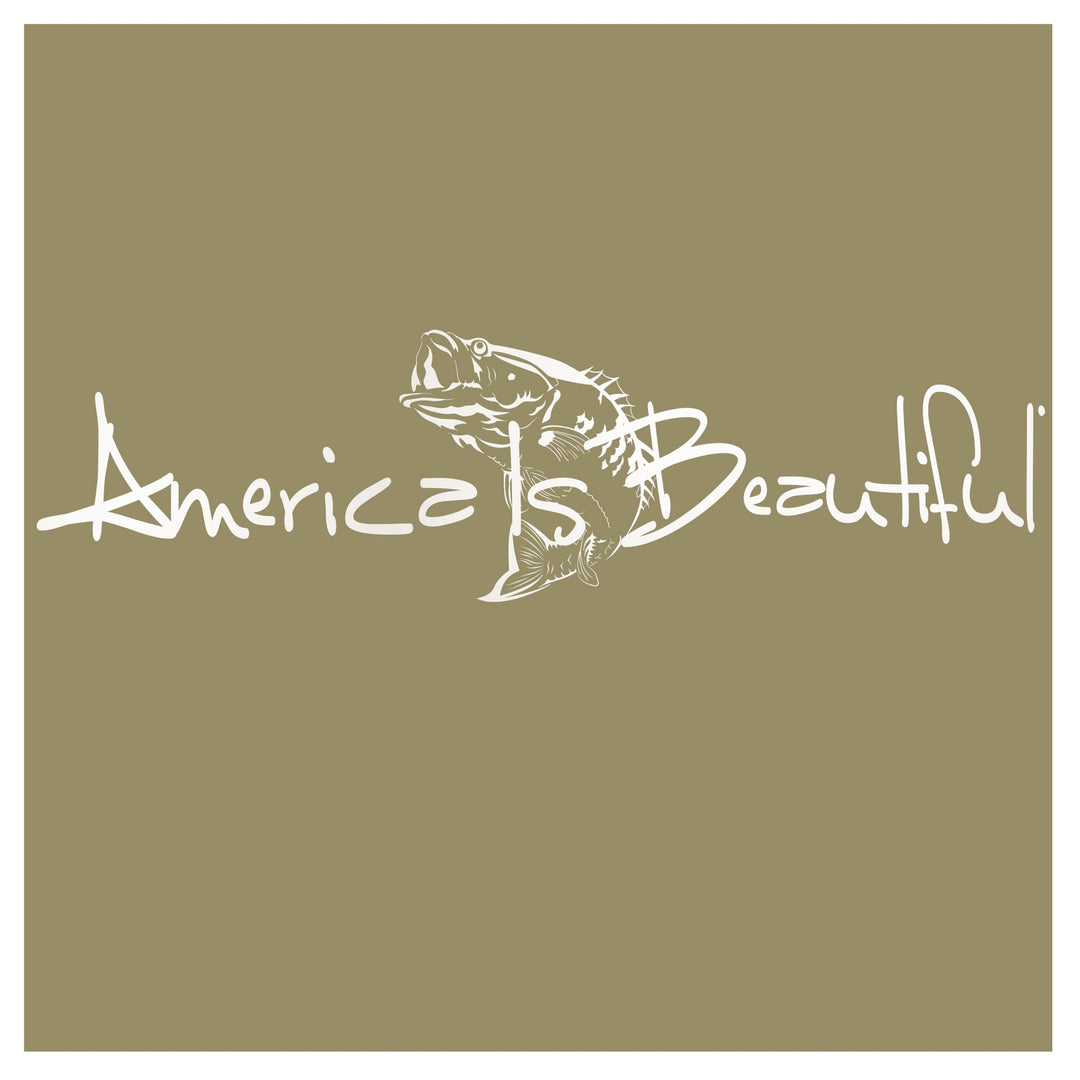 America Is Beautiful™ Bass Fish Die Cut White Vinyl Sticker Decal