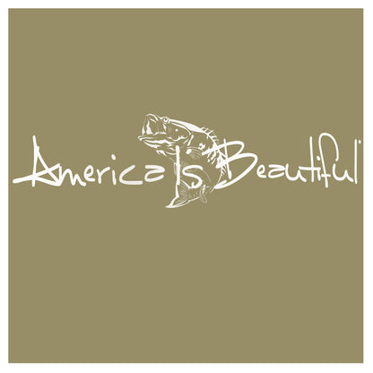 America Is Beautiful™ Bass Fish Die Cut White Vinyl Sticker Decal