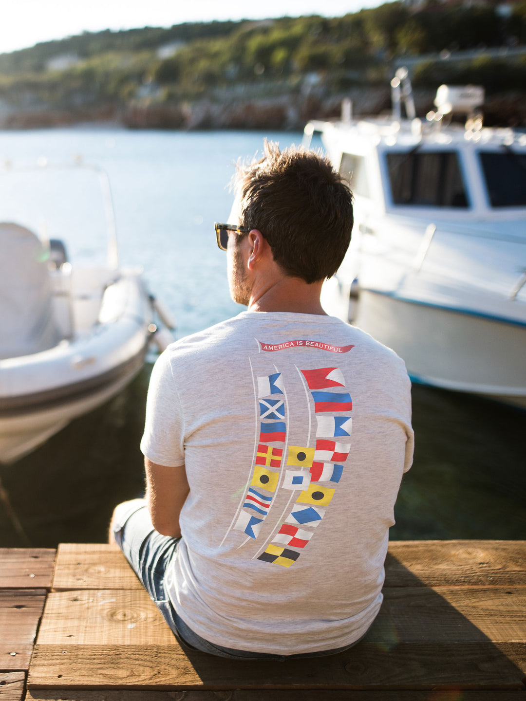 America The Beautiful Nautical Flags Mens Short Sleeve T-shirt