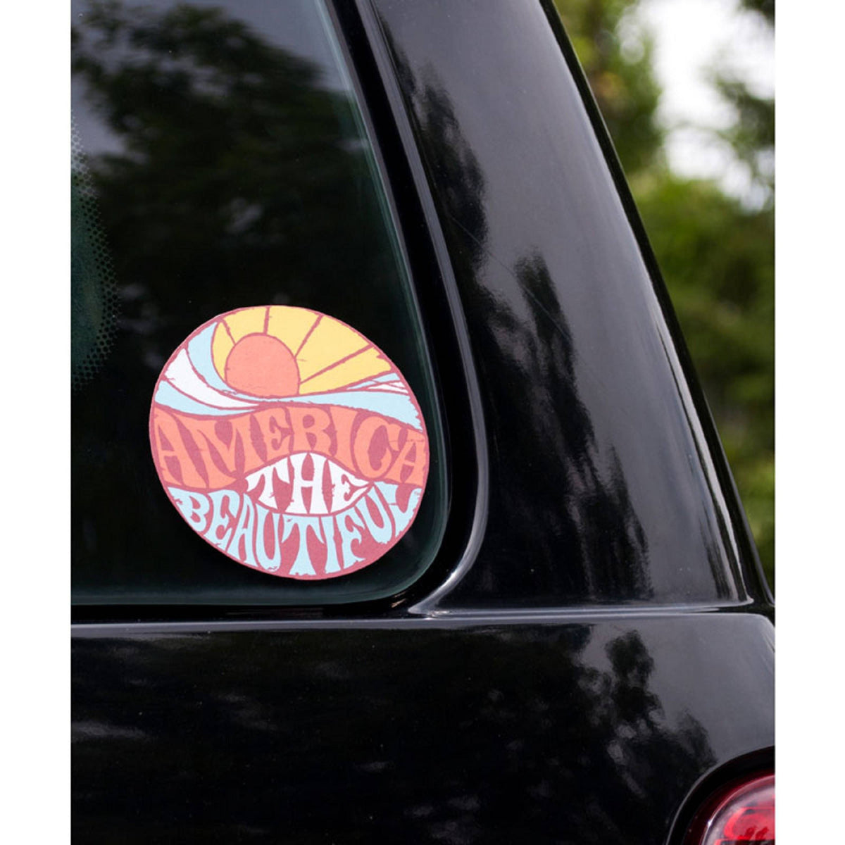 Uzo Sticker Glorious Sunset 3” Round Bumper Sticker From America The Beautiful ...