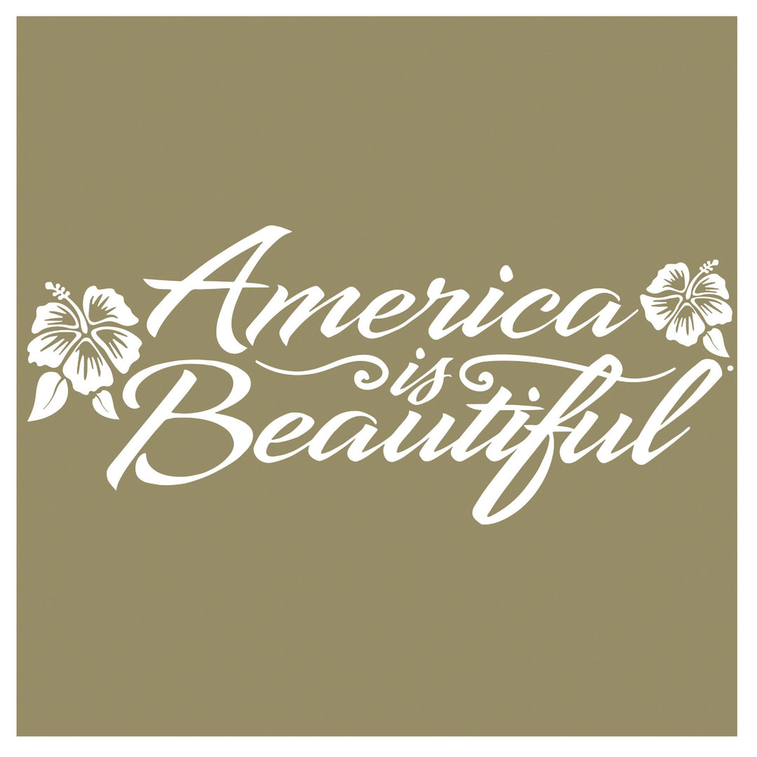 Hibiscus Beach White Vinyl Sticker Decal by America Is Beautiful™