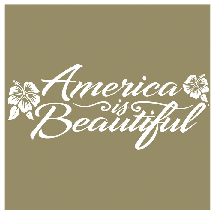 Hibiscus Beach White Vinyl Sticker Decal by America Is Beautiful™