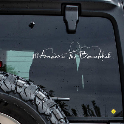The American West Die Cut White Vinyl Sticker Decal by America The Beautiful™
