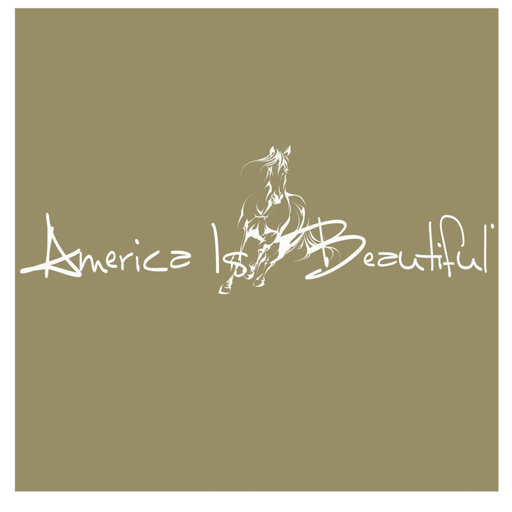America Is Beautiful™ Running Horse Die Cut White Vinyl Sticker Decal